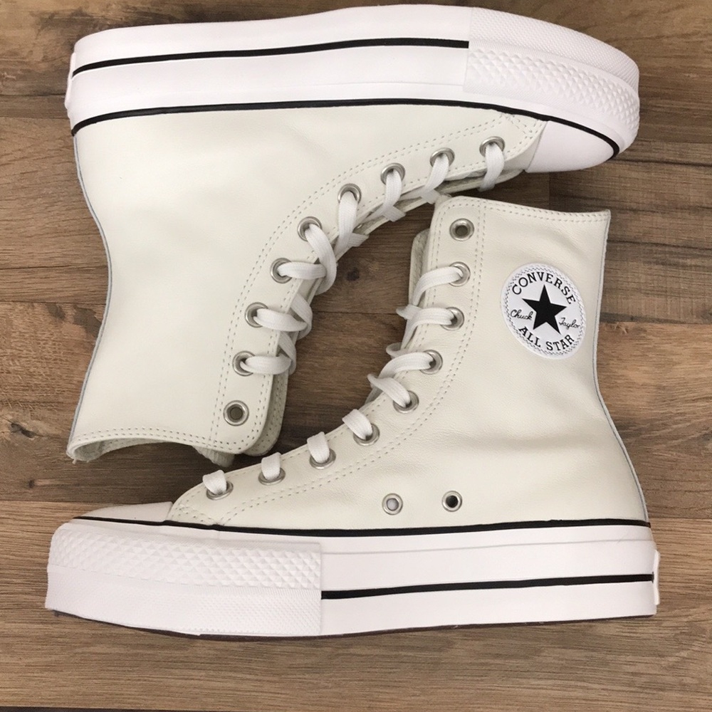 PLATFORM LEATHER CONVERSE EXTRA HIGH TOP BRAND NEW - Picture 10 of 15